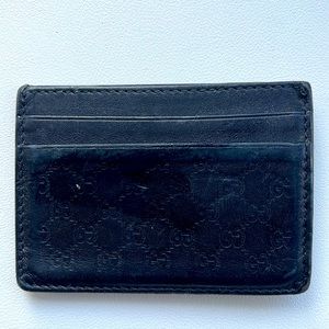 Authentic black  Gucci leather Money clip wallet